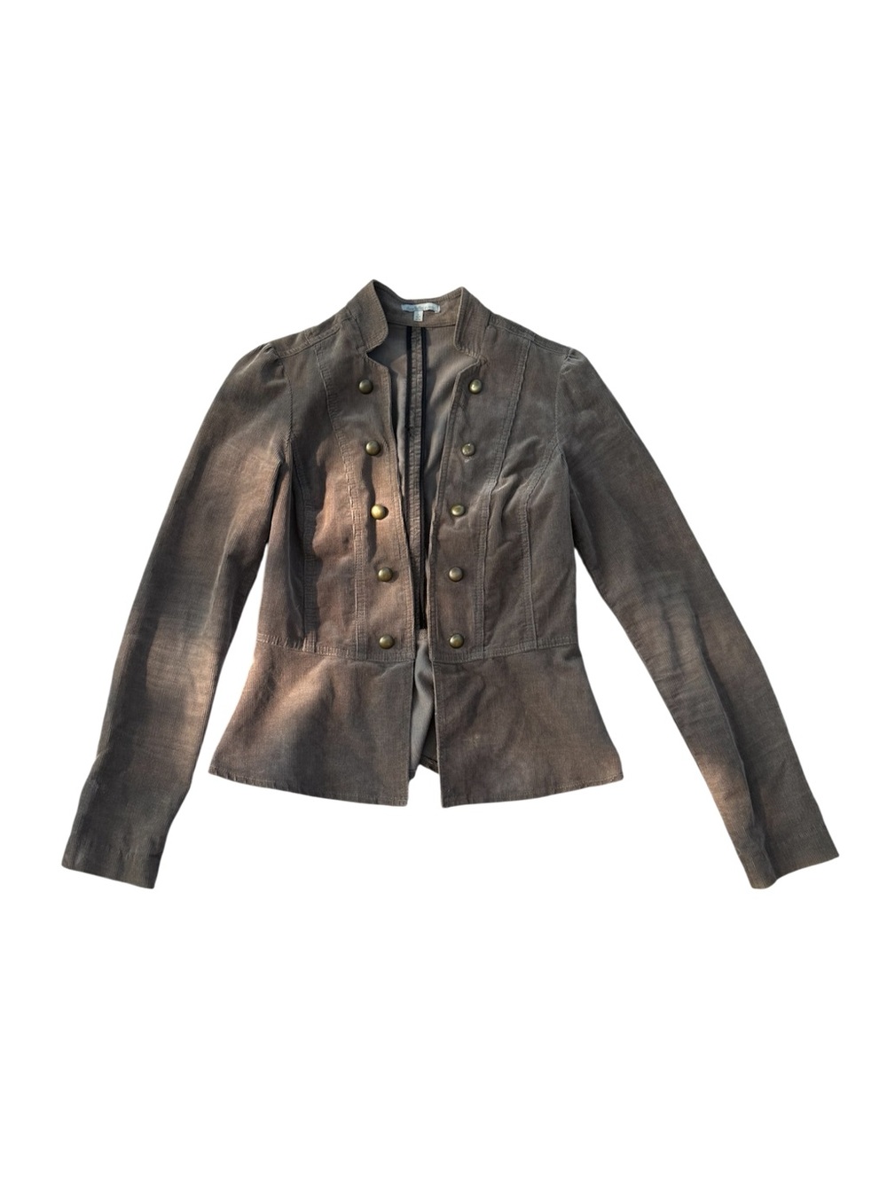 Charlotte Russe Olive Corduroy Military-Style Jacket Indie Sleaze